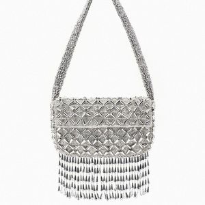 Zara Beaded Fringe Shoulder Bag